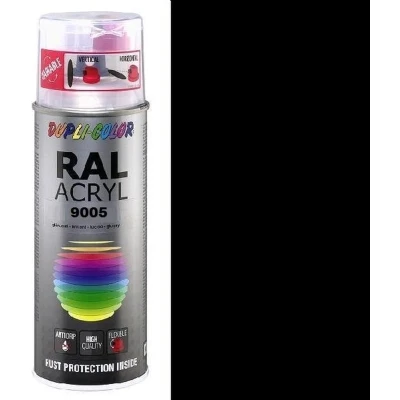 Afbeelding van dupli color ral acryl zijdeglans 9005 diep zwart 472558 400 ml