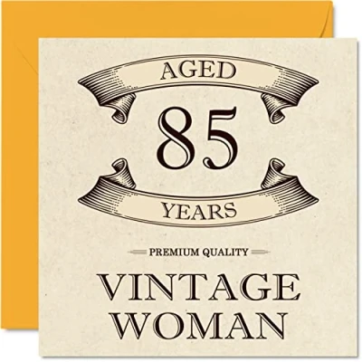Afbeelding van Vintage 85e verjaardagskaarten voor vrouwen leeftijd 85 jaar leuke verjaardagskaart mama zus vrouw oma oppas tante 145 mm x dames wenskaarten,