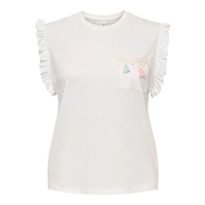Afbeelding van ONLY Onlfilippa LIFE Tshirt print, Dames, Maat: Small, Cloud dancer