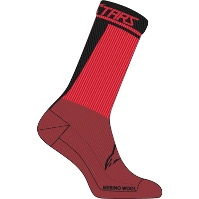 Afbeelding van Alpinestars Merino 24 Fietssokken, zwart rood, afmeting L voor man
