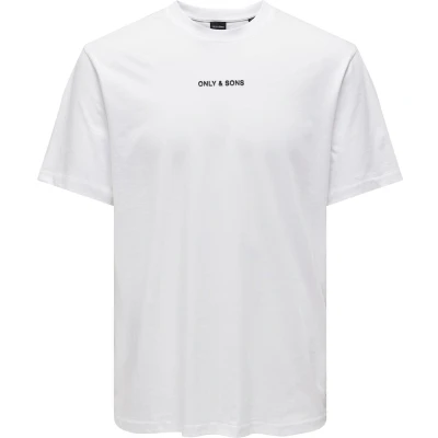 Afbeelding van Only &amp; Sons T shirt Onslevi Life Reg Text Ss Tee Noos 22028147 Bright White Mannen Maat XL