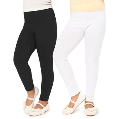 Afbeelding van Merry Style Meisjes Lang Leggings 2 Pack Sport Vrijetijdsbroek Viscose Sporbroek Yogabroek Zwart / Wit (2pack) 116 MS MS10 130 LE 2P