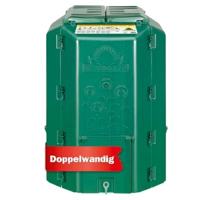 Afbeelding van NEUDORFF DuoTherm Thermocompostbak, 530 liter, weerbestendige en uv bestendige compostbak met gerecyclede kunststof voor snelle compostering van tuin keukenafval.