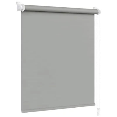 Afbeelding van Victoria M. Klemmfix verduisterend rolgordijn zonder boren, 95 x 230 cm, grijs, kettingrolgordijn met zijdelings trekmechanisme verduistering voor ramen deuren