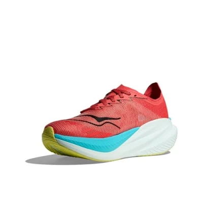 Afbeelding van HOKA MACH X 2 Hardloopschoenen voor op de weg, Dames, Maat: 38, Grapefruit/electric coral Textiel/ synthetisch