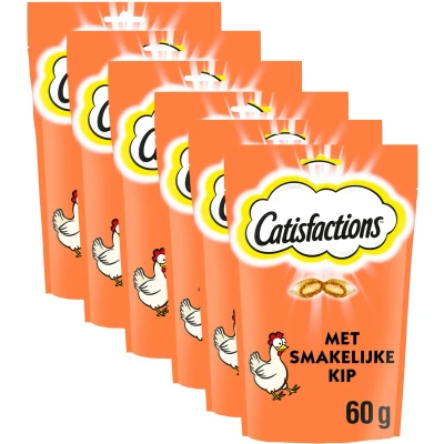 Afbeelding van Catisfactions Kattensnacks Kip 6 x 60 gram