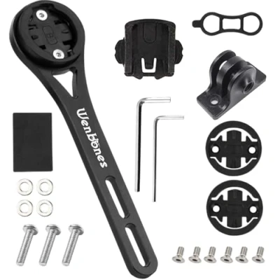 Afbeelding van Wenbones Geïntegreerde fietscomputerhouder, stuurcomputerhouder van aluminiumlegering, fietscomputerhouder voor Garmin Edge, Wahoo, Cateye, Bryton, GoPro