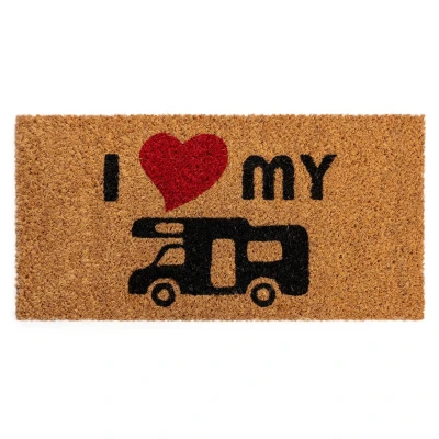 Afbeelding van DWS I Love Camper Deurmat Bruin Onderdelen &amp; Accessoires