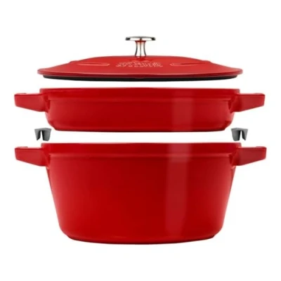Afbeelding van STAUB La Cocotte Kookpannenset, 2 delig, rond, gietijzer, zwart, kookpan