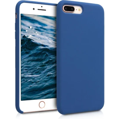 Afbeelding van kwmobile telefoonhoesje geschikt voor Apple iPhone 7 Plus / 8 Hoesje met siliconen coating Smartphone case in marineblauw