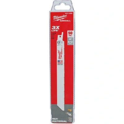Afbeelding van MILWAUKEE 48016093 reciprozaagblad universeel voor hout / metaal kunststof 200mm 8/12 TPI (50 st.)