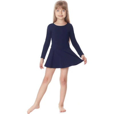 Afbeelding van Merry Style Meisjes Body Bodysuit met Rok Lange Mouwen Viscose MS MS10 138 BD Donkerblauw 128