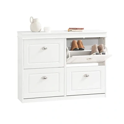 Afbeelding van SoBuy FSR79 W Schoenenkast met 4 Kleppen Schoenenrek Schoenenkipper 8 Planken Wit BHT ca.: 105x83x24cm
