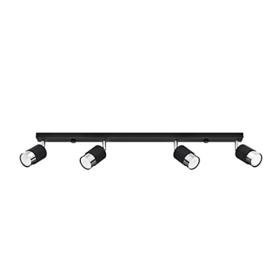 Afbeelding van Plafondlamp Nero 4 Lichts Zwart/Chrome Giga Meubel