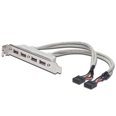 Afbeelding van Digitus AK 300304 002 E 4 x USB A 2 IDC (10 pin) Beige kabeladapter/verloopstukje