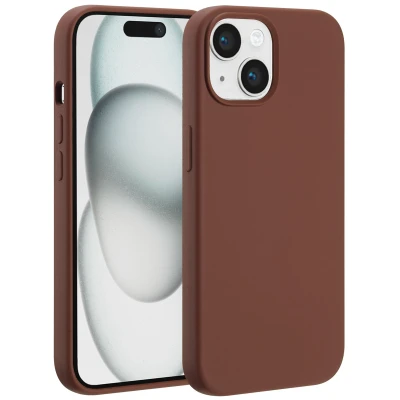 Afbeelding van Apple iPhone 15 MagSafe Hoesje Siliconen en TPU (zacht) Accezz Softcase/Backcover Bruin Telefoonhoesje