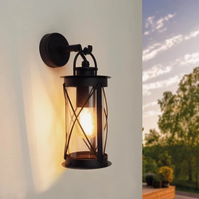 Afbeelding van Ledvion Wandlamp buiten, Zwart, E27 Fitting, IP44, Buitenlamp, Buitenverlichting, Tuinverlichting, Gevel Verlichting, Buitenwandlamp, Wand lamp