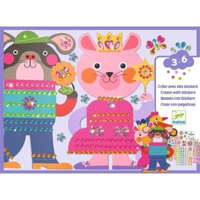 Afbeelding van Djeco knutselset creëren met stickers sparkles