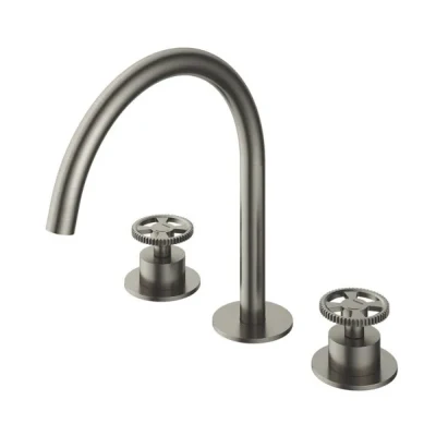 Afbeelding van HotBath Cobber @work inbouw wastafelmengkraan Geborsteld nikkel Minimalistisch design