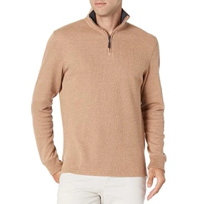 Afbeelding van Amazon Essentials Sweater met lange mouwen en ritssluiting voor heren,kameel heide,XS