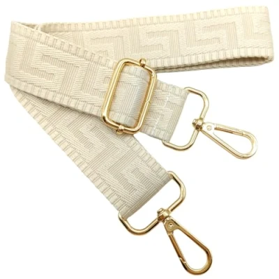 Afbeelding van Verstelbare kleurrijke schouderriem voor damestassen, beige, 80 130 cm, tasriem met gouden karabijnhaak, duurzaam, crossbody tas, gitaar, moderne tassen, accessoires, 3,8 1314