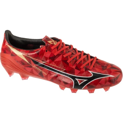 Afbeelding van Mizuno Alpha II Elite Voetbalschoenen met kunststof noppen, Heren, Maat: 42.5, Red/black/gold Schoenen