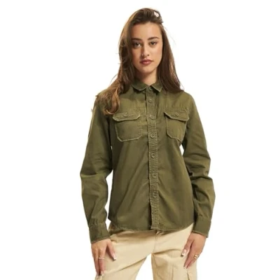Afbeelding van Brandit Vintageshirt Longsleeve Overhemdblouse, Dames, Maat: XL, Olive