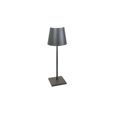 Afbeelding van Zafferano, Poldina L Desk, Draagbare en Oplaadbare Tafellamp met Touchbediening, Geschikt voor Binnen Buiten, Dimmer, 2200 3000 K, Hoogte 49,7 cm, Donkergrijze kleur