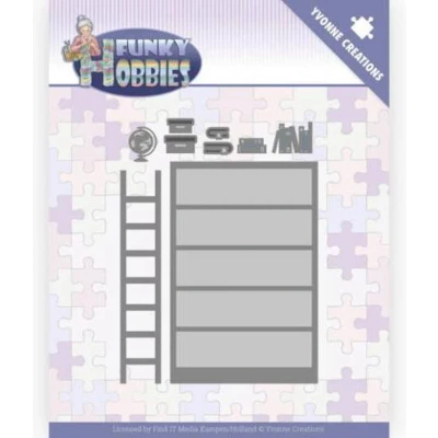 Afbeelding van Bookcase Funky Hobbies Cutting Dies by Yvonne Creations