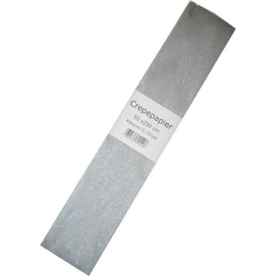 Afbeelding van Crêpe papier zilver 250 x 50 cm.