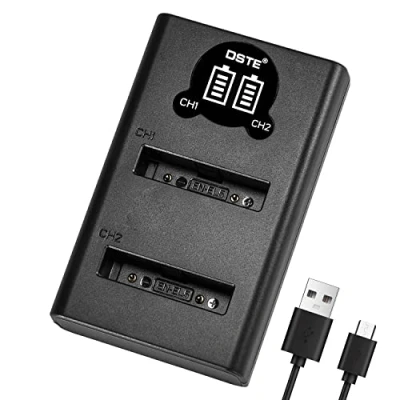 Afbeelding van DSTE EN EL5 USB Dual Quick Charger met LCD display, compatibel Nikon Coolpix P530, P520, P510, P100, P500, P5100, P5000, P6000, P90, P80