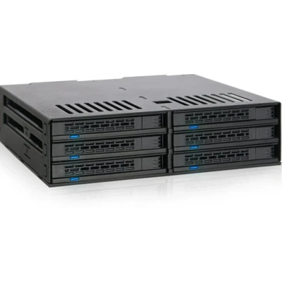 Afbeelding van Icy Dock MB326SP B 6x2,5 SATA hot swap Rack (1U) Zwart disk array