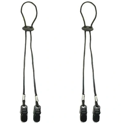 Afbeelding van Hoed Clip/Cap Retainer, Secure Hat Keeper &amp; Houder, Universele Verstelbare Winddichte Band, Anti Lost Leash, Multifunctionele Clips, voor Varen Golfen Vissen Zeilen (Pack van 2), Zwart, Large,