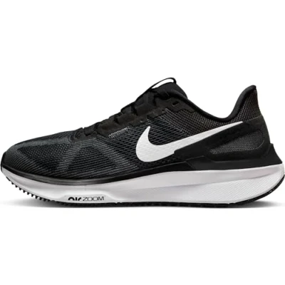Afbeelding van Nike Performance AIR ZOOM Structure 25 Stabiliteit hardloopschoenen, Dames, Maat: 44, Black/white/dark smoke grey Textiel/ synthetisch