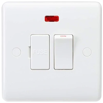 Afbeelding van Knightsbridge CU8341 gebogen rand 20 A DP schakelaar, wit