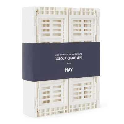 Afbeelding van Hay Colour Crate Mini vouwkrat set van 2 Gebroken wit