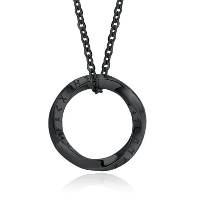 Afbeelding van Mendes Nordic Heren Ketting Rune Circle Black
