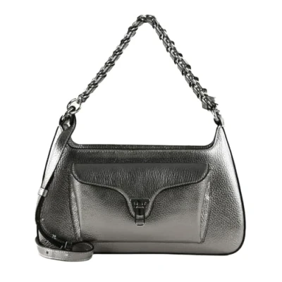 Afbeelding van COCCINELLE Leren schoudertas Beat Generatio Shoulder Bag Steel zilverkleurig
