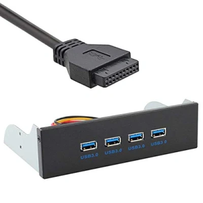 Afbeelding van chenyang USB 3.0 HUB 4 Poorten Voorpaneel naar Moederbord 20Pin Adapter met SATA Power Kabel voor 5.25&quot; CD ROM Bay