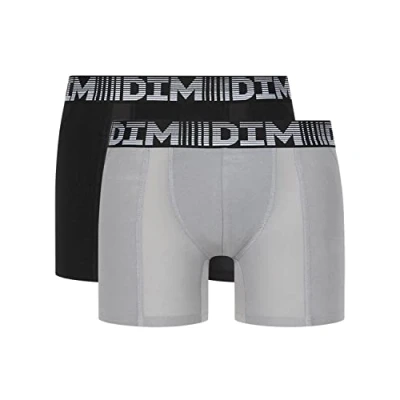 Afbeelding van Dim Boxershorts (2 stuks) heren, zwart/parelgrijs, S