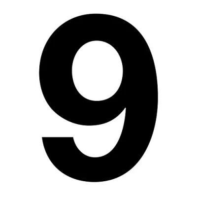 Afbeelding van iSecur Cijferstickers nr. 9 in zwart, hoogte 10 cm, zelfklevend huisnummer, cijfer om op te plakken voor buiten, brievenbus, deur, weerbestendig, kfz_673_9