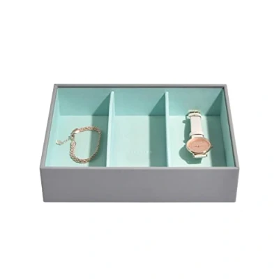 Afbeelding van Stackers Grey Mint Classic Medium Jewellery Box Watch/Accessories Layer
