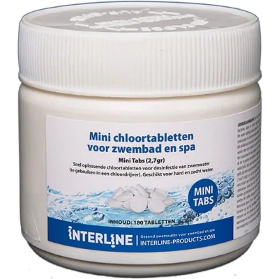 Afbeelding van Interline Mini Quick Chloortabletten 180 stuks chloor tabletten 2,7 gram