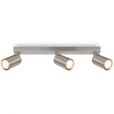 Afbeelding van BRILONER Plafondlamp draaibaar, GU10 fitting, max. 9 W, plafondlamp, lamp, woonkamerlamp, slaapkamerlamp, keukenlamp, plafondspot, plafondverlichting, 44 cm, nikkel mat