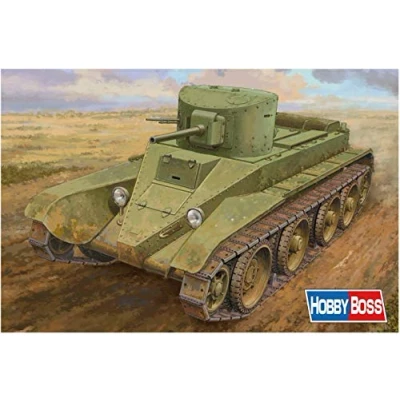 Afbeelding van the 1:35 Model kit of a Soviet BT 2 Tank Medium. Plastic Glue not included Dimension 163 * 64 mm 260 parts manufacturer is Hobby.This only online available.