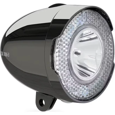 Afbeelding van Axa 706 led koplamp 15 lux batterij BikeTotaal.nl Chroom