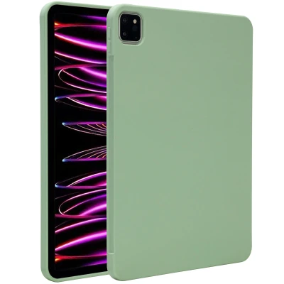 Afbeelding van Apple iPad Pro 11 (2018) Hoes: Accezz Liquid Silicone Backcover met penhouder Softcase,Backcover Lichtgroen Siliconen En TPU (zacht) Tablet