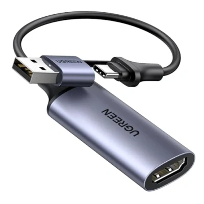 Afbeelding van UGREEN video Capture Card HDMI Card, naar USB A+C 4K 30Hz1080P voor gaming, streaming tv, recorder Live Compatibel met laptop, iPhone 15 enz.