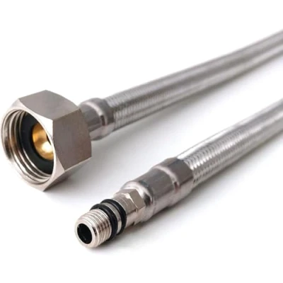 Afbeelding van Xcel Home 2 x M8 x1/2 flexibele kraanconnectoren (900 mm) 4 lengtes Paar BSP keuken/wastafel monobloc mixer pijpstaarten gevlochten roestvrij staal