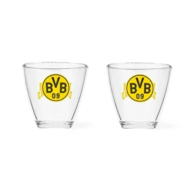Afbeelding van Borussia Dortmund Bvb Waterglazen voor volwassenen, set van 2 waterglazen, zwart, eenheidsmaat EU